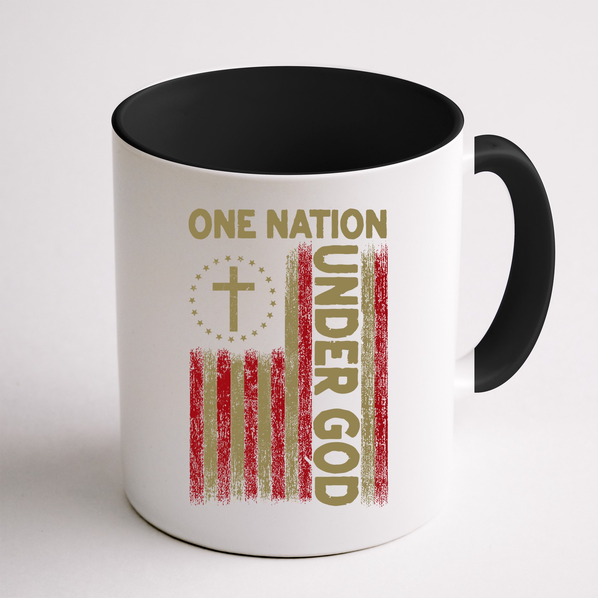 One Nation Under God Flag 4th Of July Patriotic Christian  Mug