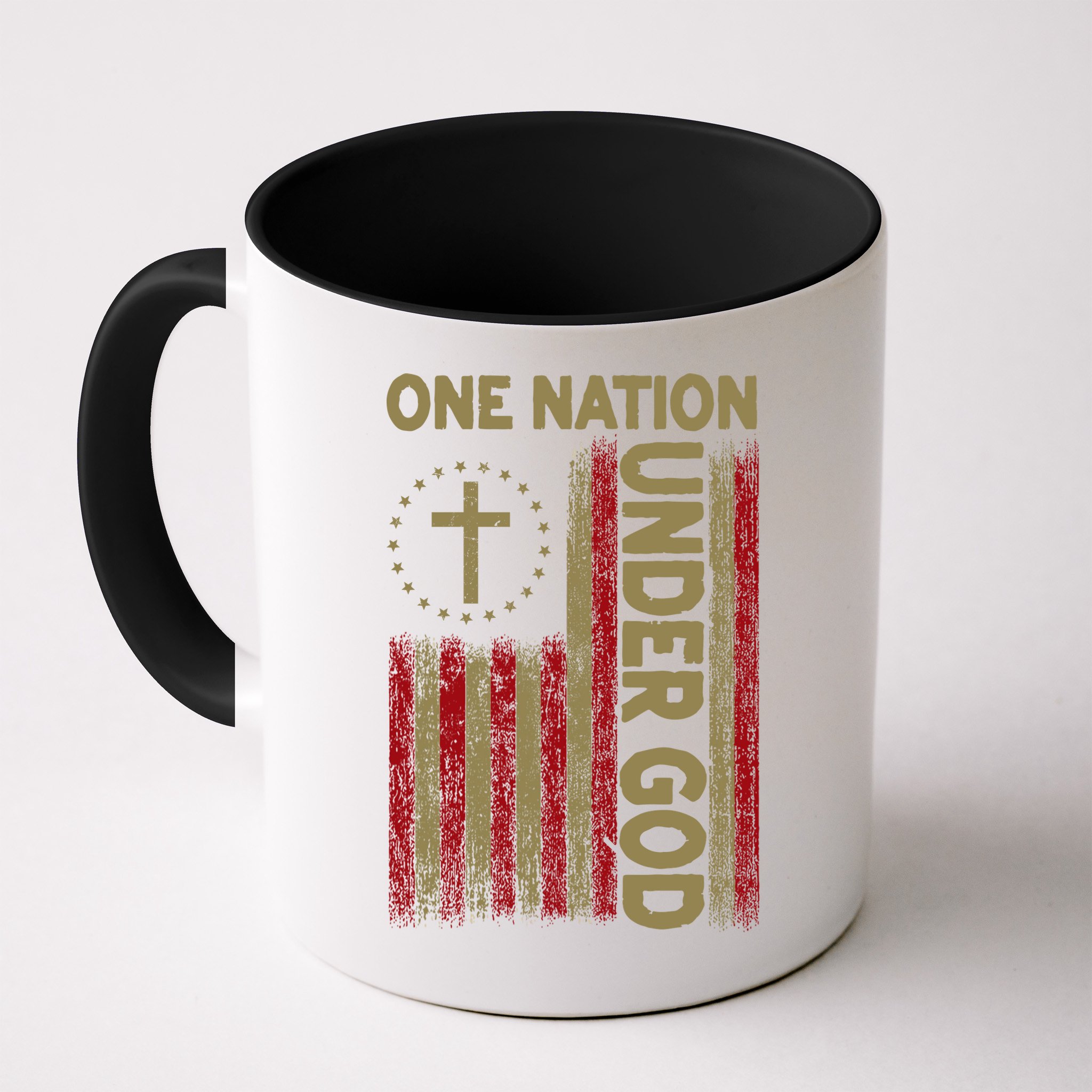 One Nation Under God Flag 4th Of July Patriotic Christian  Mug