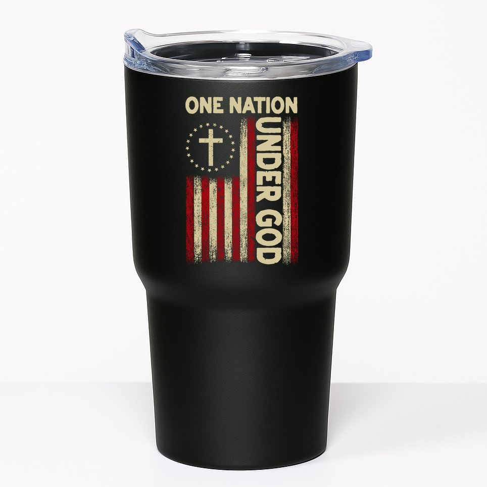 One Nation Under God Flag 4th Of July Patriotic Christian  Tumbler