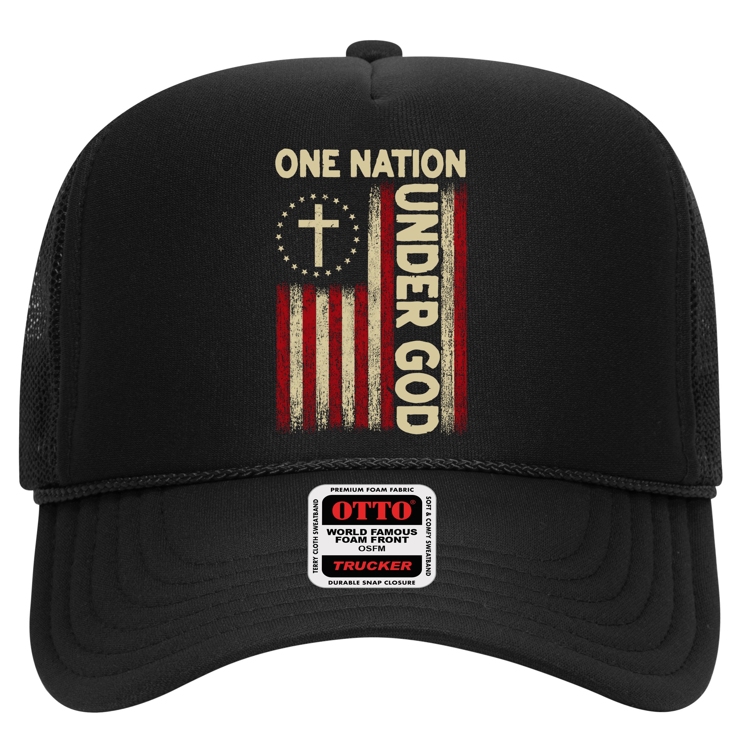 One Nation Under God Flag 4th Of July Patriotic Christian  Hat