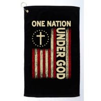 One Nation Under God Flag 4th Of July Patriotic Christian  Golf Towel