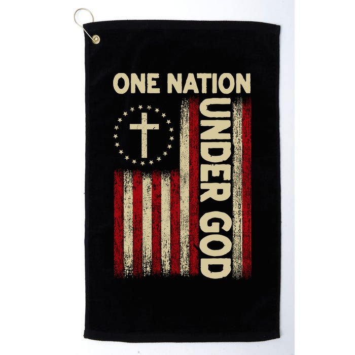 One Nation Under God Flag 4th Of July Patriotic Christian  Golf Towel
