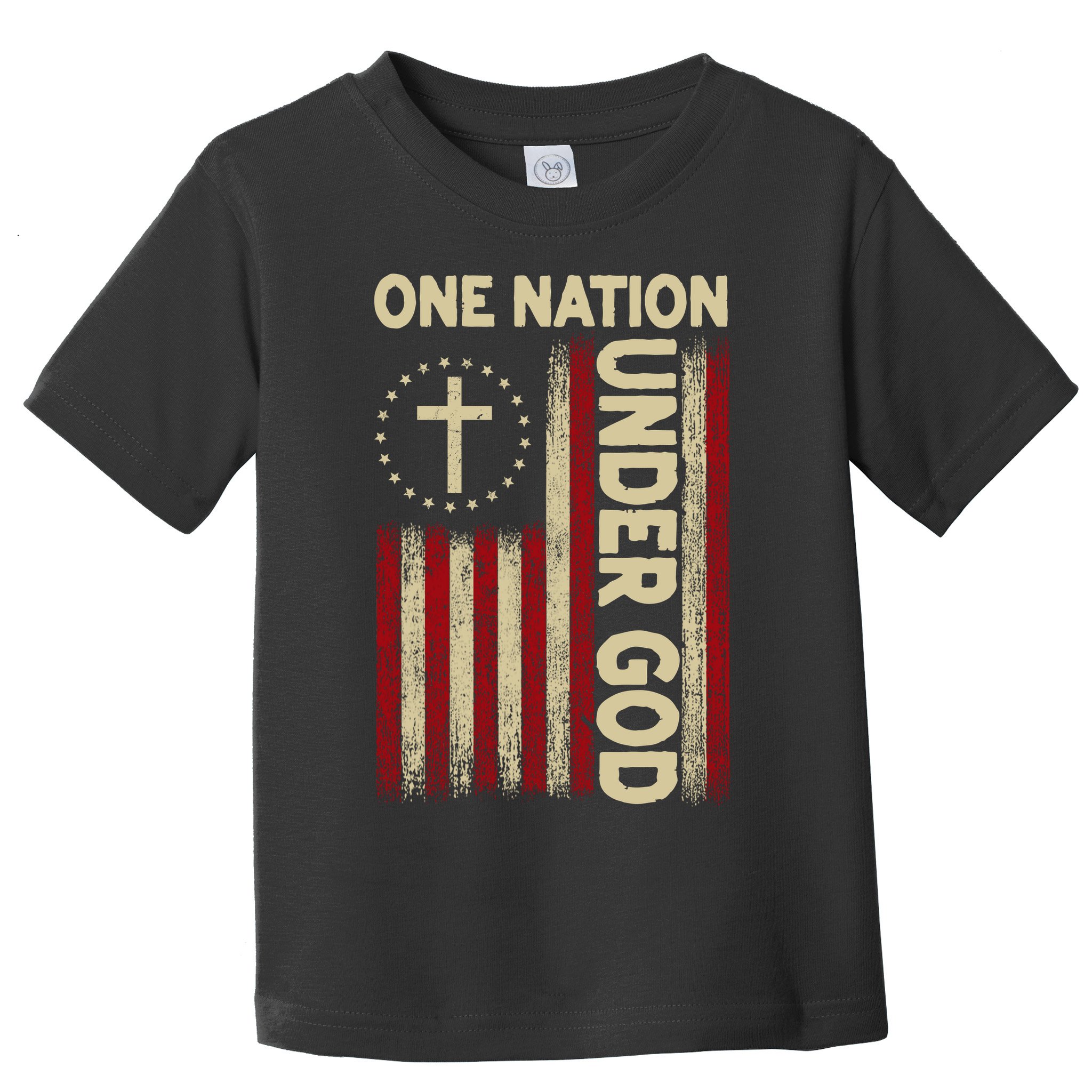 One Nation Under God Flag 4th Of July Patriotic Christian  Toddler T-Shirt