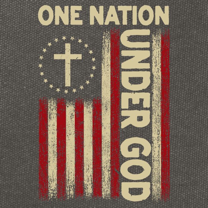 One Nation Under God Flag 4th Of July Patriotic Christian  Cotton Canvas Backpack