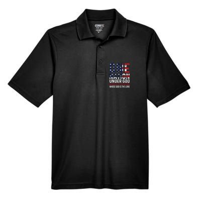 One Nation Under God Blessed Is The Nation Whose God Men's Origin Performance Piqué Polo