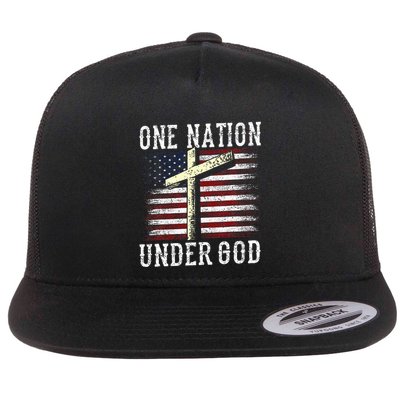 One Nation Under God America American Us Usa Patriotic Us Flatbill Hat