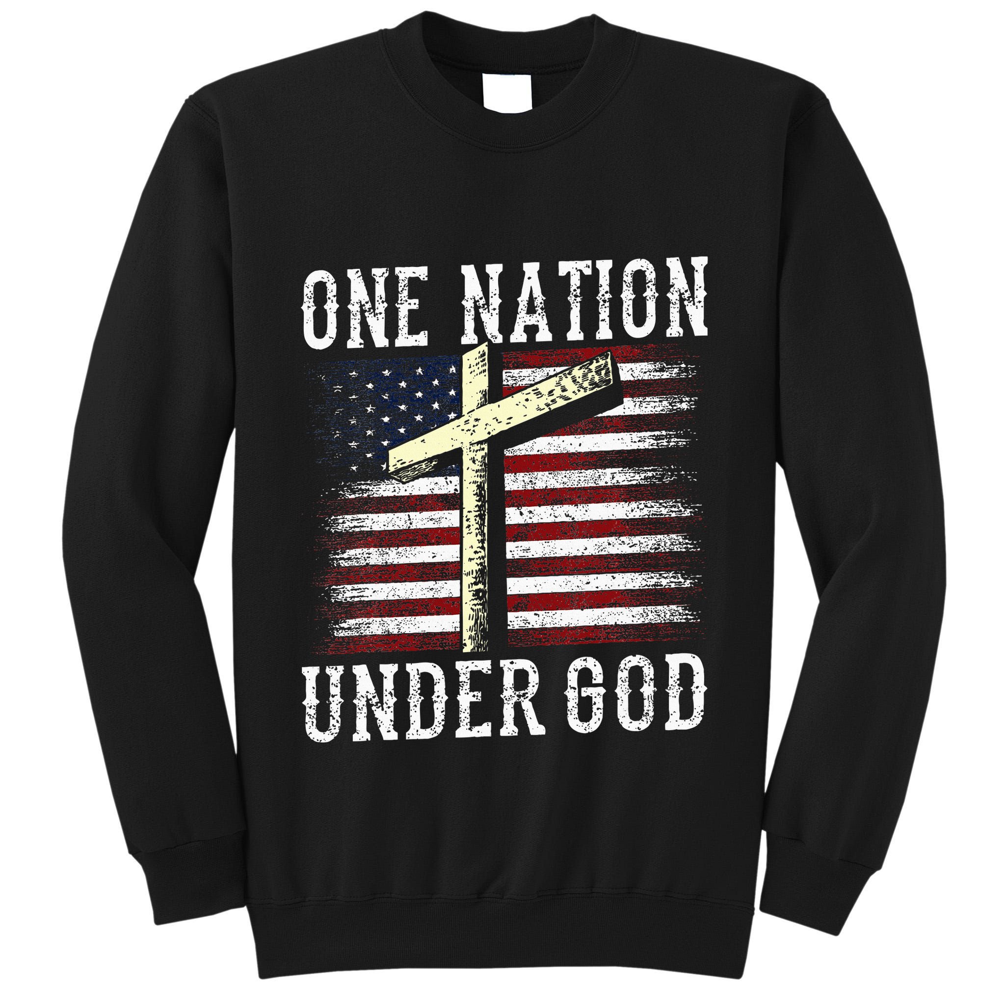 One Nation Under God America American Us Usa Patriotic Us Tall Sweatshirt