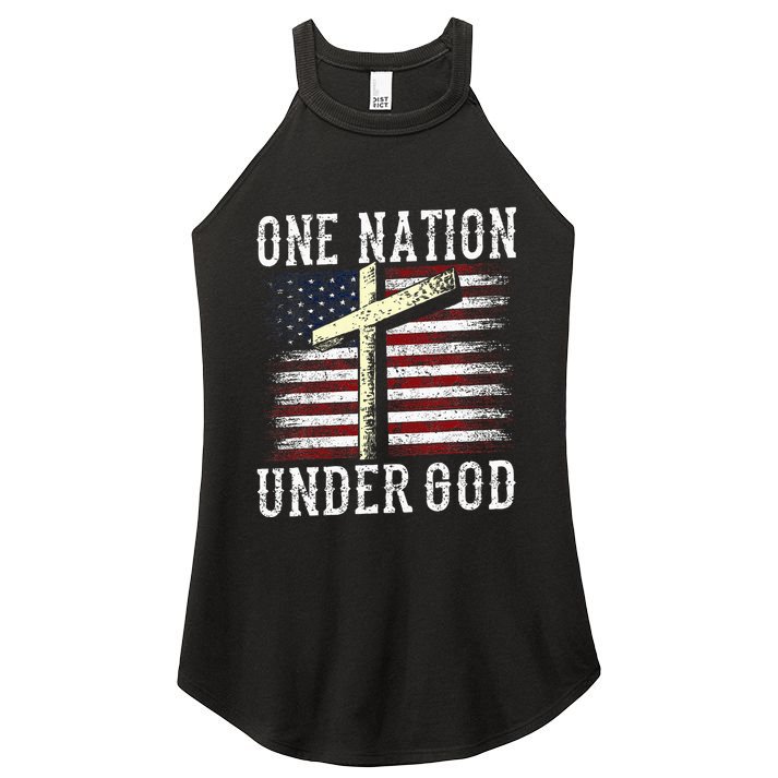 One Nation Under God America American Us Usa Patriotic Us Women's Perfect Tri Rocker Tank