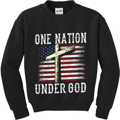 One Nation Under God America American Us Usa Patriotic Us Kids Sweatshirt