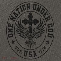 One Nation Under God USA Christian Cross Bald Eagle Graphic Cotton Canvas Backpack