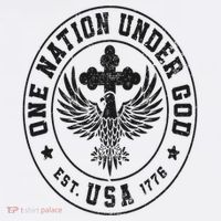 One Nation Under God USA Christian Cross Bald Eagle Graphic Sustainable Bucket Hat