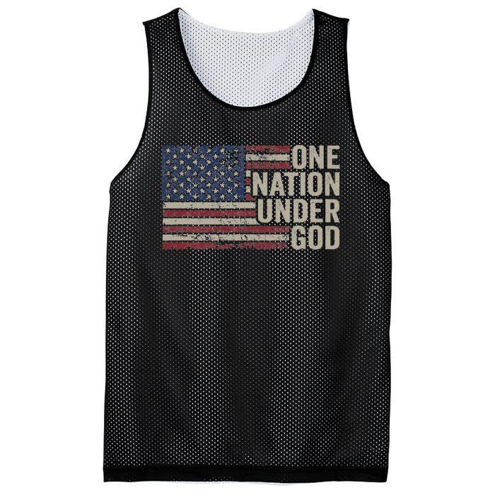 One Nation Under God Christian Usa Vintage American Flag Mesh Reversible Basketball Jersey Tank