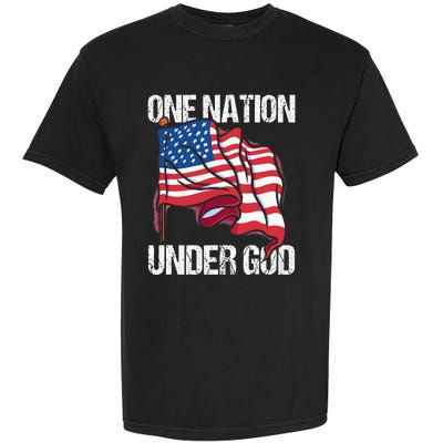 One Nation Under God American Usa Us America Patriotic Us Garment-Dyed Heavyweight T-Shirt