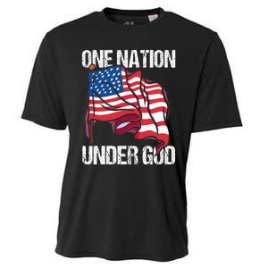 One Nation Under God American Usa Us America Patriotic Us Cooling Performance Crew T-Shirt