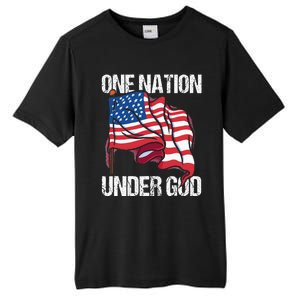 One Nation Under God American Usa Us America Patriotic Us Tall Fusion ChromaSoft Performance T-Shirt