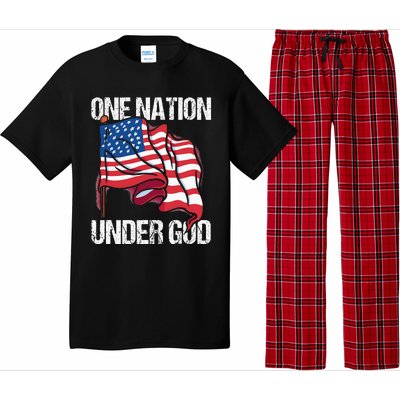 One Nation Under God American Usa Us America Patriotic Us Pajama Set