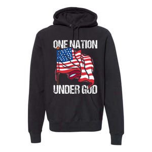 One Nation Under God American Usa Us America Patriotic Us Premium Hoodie