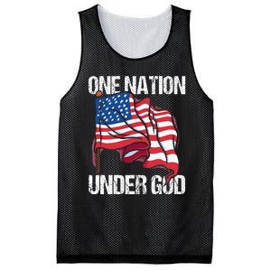 One Nation Under God American Usa Us America Patriotic Us Mesh Reversible Basketball Jersey Tank