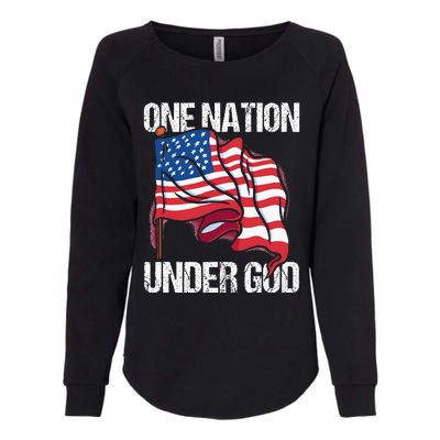 One Nation Under God American Usa Us America Patriotic Us Womens California Wash Sweatshirt