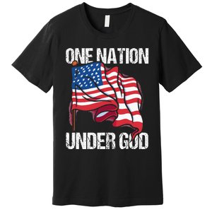 One Nation Under God American Usa Us America Patriotic Us Premium T-Shirt