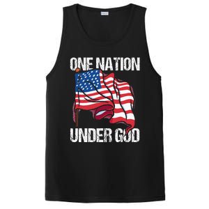 One Nation Under God American Usa Us America Patriotic Us PosiCharge Competitor Tank