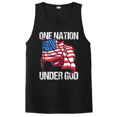 One Nation Under God American Usa Us America Patriotic Us PosiCharge Competitor Tank