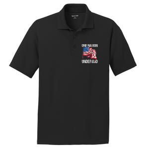 One Nation Under God American Usa Us America Patriotic Us PosiCharge RacerMesh Polo