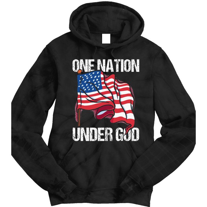 One Nation Under God American Usa Us America Patriotic Us Tie Dye Hoodie