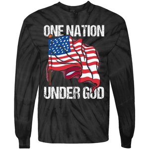 One Nation Under God American Usa Us America Patriotic Us Tie-Dye Long Sleeve Shirt