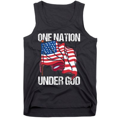 One Nation Under God American Usa Us America Patriotic Us Tank Top