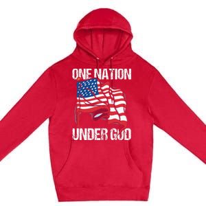 One Nation Under God American Usa Us America Patriotic Us Premium Pullover Hoodie