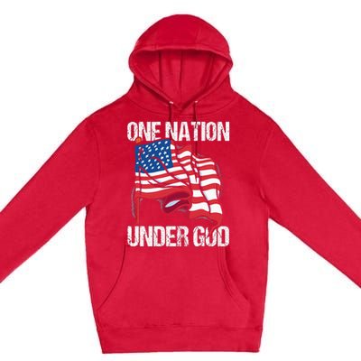 One Nation Under God American Usa Us America Patriotic Us Premium Pullover Hoodie