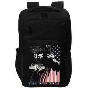 One Nation Under God Trump 2024 God American Flag Impact Tech Backpack