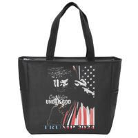 One Nation Under God Trump 2024 God American Flag Zip Tote Bag