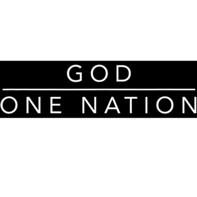 One Nation Under God Line Art Patriotic Christian Bumper Sticker