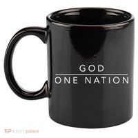 One Nation Under God Line Art Patriotic Christian 11oz C Handle Ceramic Mug