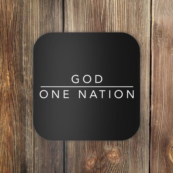 One Nation Under God Line Art Patriotic Christian Coaster