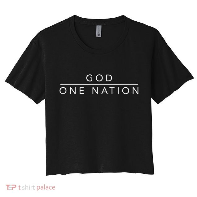 One Nation Under God Line Art Patriotic Christian Crop Top