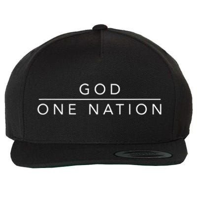 One Nation Under God Line Art Patriotic Christian Wool Snapback Cap