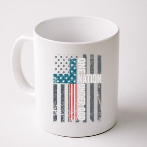 One Nation Under God Usa Cross Flag Christian Cute Gift Coffee Mug