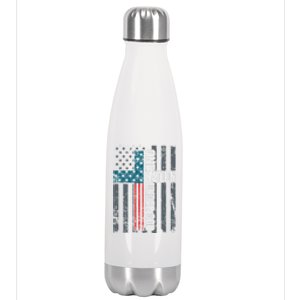 One Nation Under God Usa Cross Flag Christian Cute Gift Stainless Steel Insulated Water Bottle