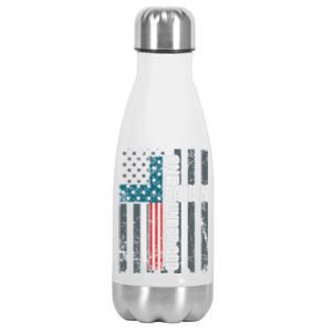 One Nation Under God Usa Cross Flag Christian Cute Gift Stainless Steel Insulated Water Bottle