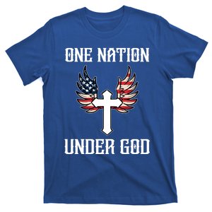 One Nation Under God American Flag Christian Cross Patriotic Gift T-Shirt