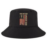 One Nation Under God Flag 4th Of July Patriotic Christian Cool Comfort Performance Bucket Hat