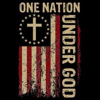 One Nation Under God Flag 4th Of July Patriotic Christian Flexfit Unipanel Trucker Cap