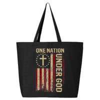 One Nation Under God Flag 4th Of July Patriotic Christian 25L Jumbo Tote