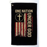 One Nation Under God Flag 4th Of July Patriotic Christian Golf Towel
