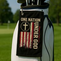 One Nation Under God Flag 4th Of July Patriotic Christian Golf Towel