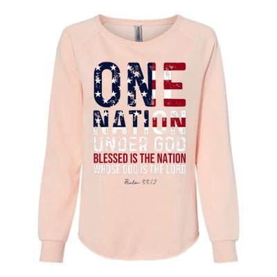 One Nation Under God Blessed Is The Nation Whose God Womens California Wash Sweatshirt