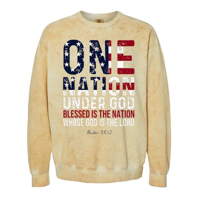 One Nation Under God Blessed Is The Nation Whose God Colorblast Crewneck Sweatshirt